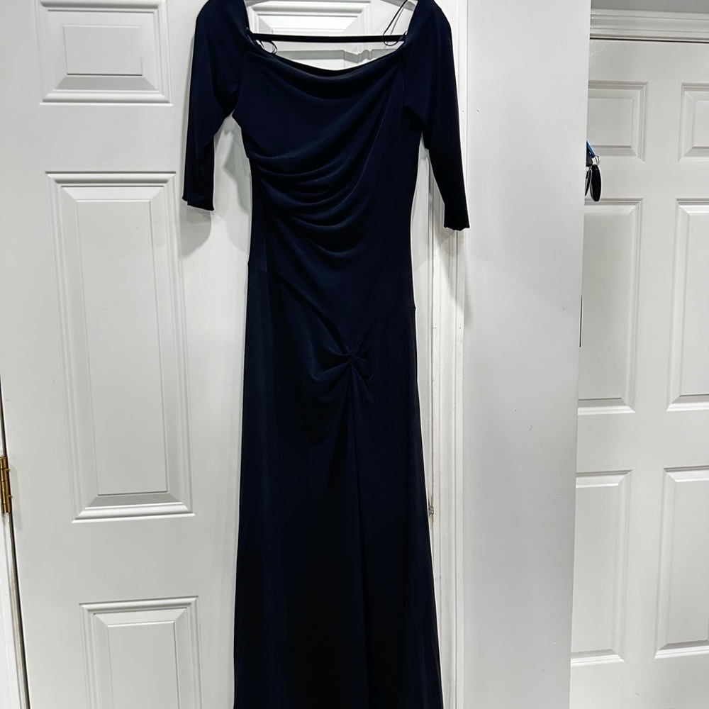 Black Evening Gown with ruching